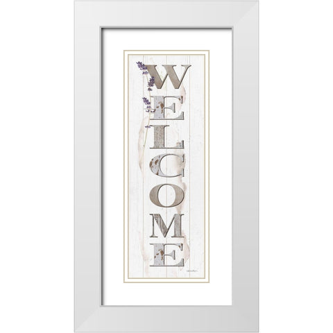Welcome White Modern Wood Framed Art Print with Double Matting by Boyer, Susie