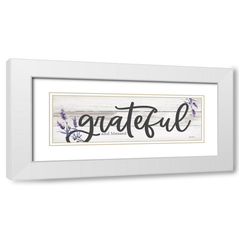 Grateful and Blessed White Modern Wood Framed Art Print with Double Matting by Boyer, Susie