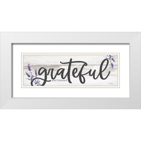 Grateful and Blessed White Modern Wood Framed Art Print with Double Matting by Boyer, Susie