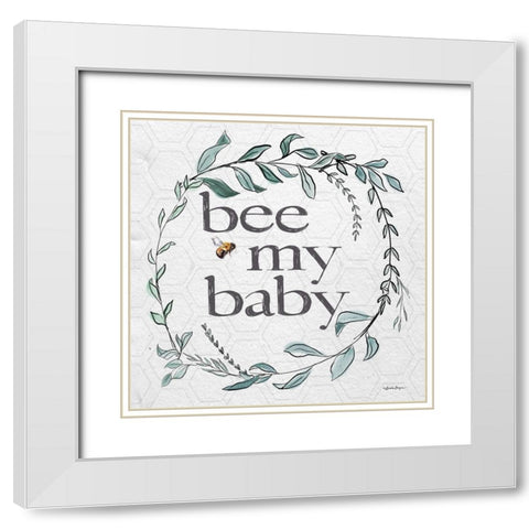 Bee My Baby  White Modern Wood Framed Art Print with Double Matting by Boyer, Susie