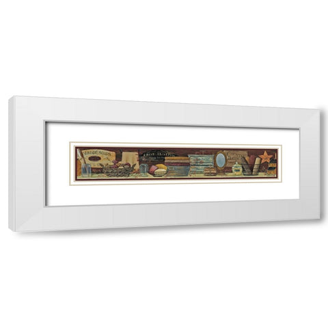 Country Bath Shelf White Modern Wood Framed Art Print with Double Matting by Britton, Pam