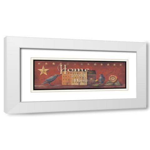 Home Sweet Home White Modern Wood Framed Art Print with Double Matting by Britton, Pam