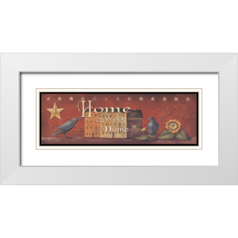Home Sweet Home White Modern Wood Framed Art Print with Double Matting by Britton, Pam