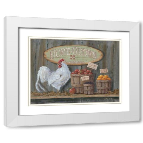 Homegrown Goodness White Modern Wood Framed Art Print with Double Matting by Britton, Pam