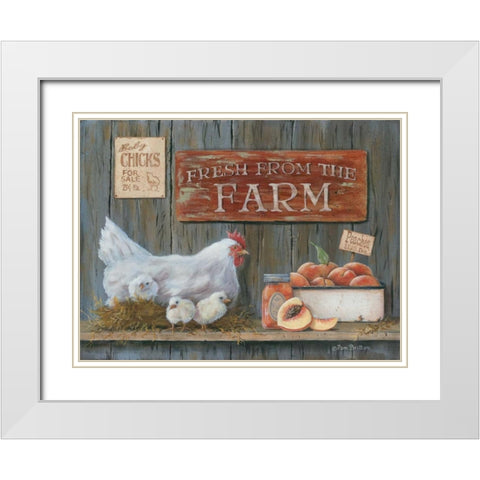Fresh from the Farm White Modern Wood Framed Art Print with Double Matting by Britton, Pam