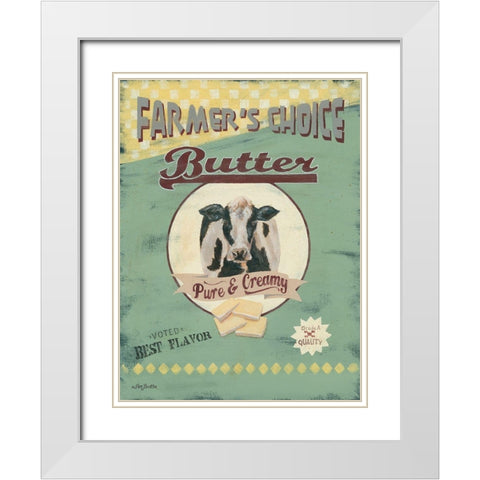 Farmers Choice Butter White Modern Wood Framed Art Print with Double Matting by Britton, Pam
