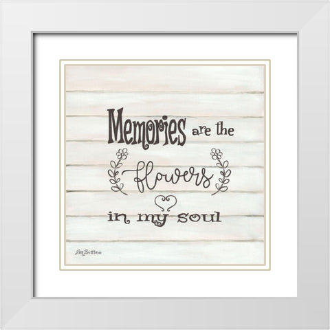 Memories White Modern Wood Framed Art Print with Double Matting by Britton, Pam