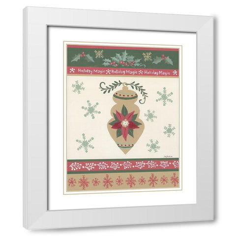 Holiday Joy IV White Modern Wood Framed Art Print with Double Matting by Britton, Pam