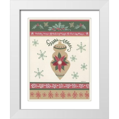 Holiday Joy IV White Modern Wood Framed Art Print with Double Matting by Britton, Pam