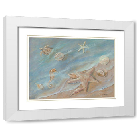 Seashore Star I White Modern Wood Framed Art Print with Double Matting by Britton, Pam