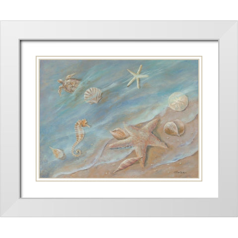 Seashore Star I White Modern Wood Framed Art Print with Double Matting by Britton, Pam