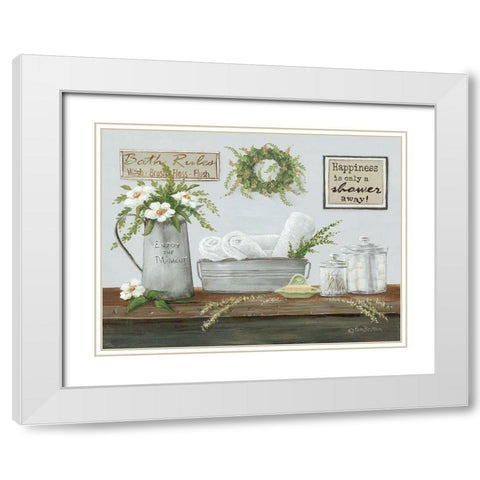 Fresh Towels White Modern Wood Framed Art Print with Double Matting by Britton, Pam