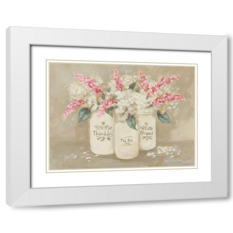 Thankful to be so Blessed White Modern Wood Framed Art Print with Double Matting by Britton, Pam