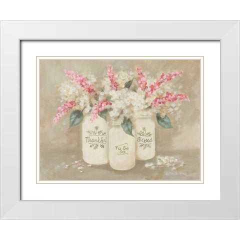 Thankful to be so Blessed White Modern Wood Framed Art Print with Double Matting by Britton, Pam