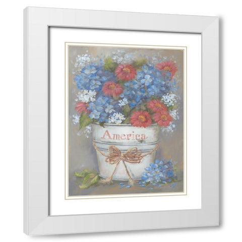 Rustic Red-White And Blue White Modern Wood Framed Art Print with Double Matting by Britton, Pam