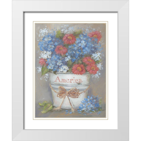 Rustic Red-White And Blue White Modern Wood Framed Art Print with Double Matting by Britton, Pam