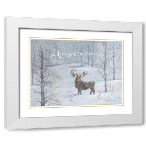 A Forest Christmas White Modern Wood Framed Art Print with Double Matting by Britton, Pam