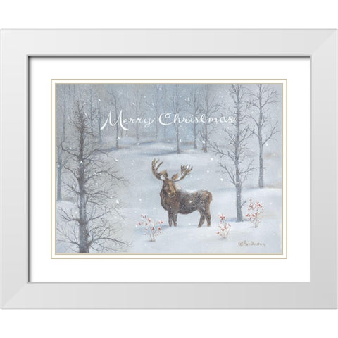 A Forest Christmas White Modern Wood Framed Art Print with Double Matting by Britton, Pam