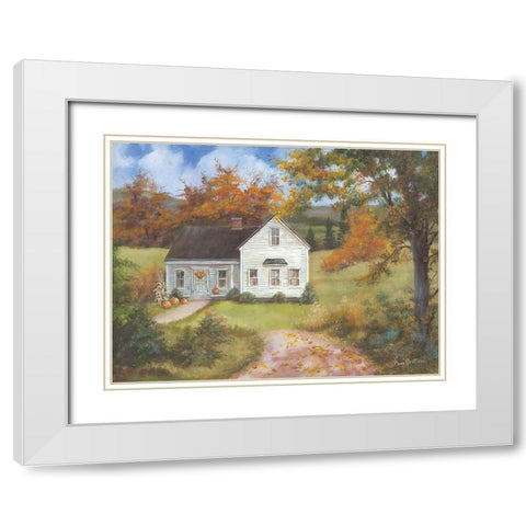 Fall in the Country White Modern Wood Framed Art Print with Double Matting by Britton, Pam