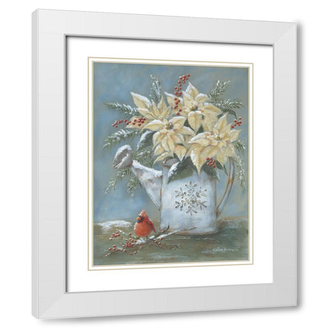 Holiday Cheer White Modern Wood Framed Art Print with Double Matting by Britton, Pam