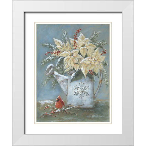 Holiday Cheer White Modern Wood Framed Art Print with Double Matting by Britton, Pam