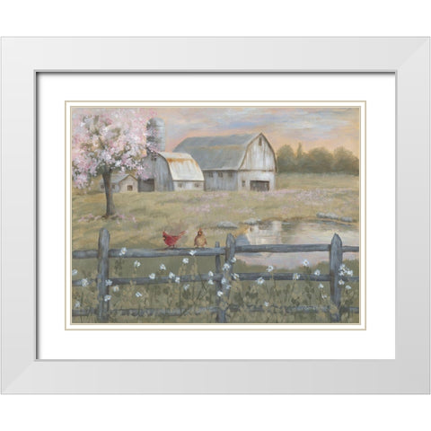 Spring Has Arrived White Modern Wood Framed Art Print with Double Matting by Britton, Pam