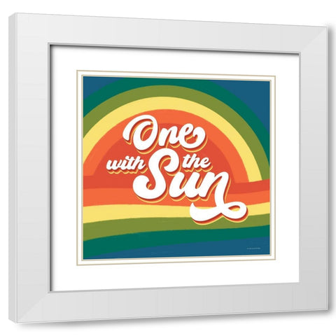 One with the Sun   White Modern Wood Framed Art Print with Double Matting by Lady Louise Designs