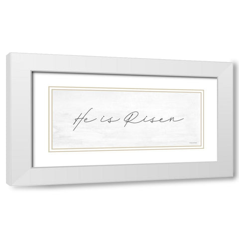 He is Risen White Modern Wood Framed Art Print with Double Matting by Lady Louise Designs