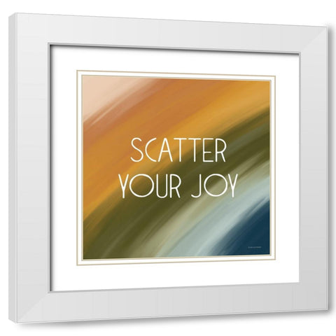 Scatter Your Joy White Modern Wood Framed Art Print with Double Matting by Lady Louise Designs