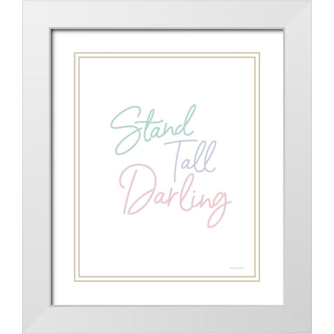 Stand Tall White Modern Wood Framed Art Print with Double Matting by Lady Louise Designs