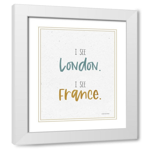 I See London White Modern Wood Framed Art Print with Double Matting by Lady Louise Designs