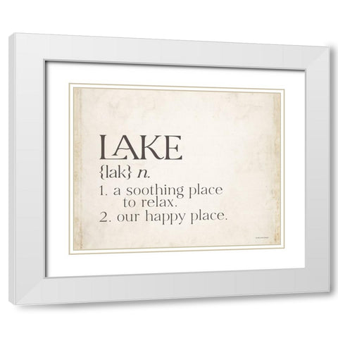 Lake Definition White Modern Wood Framed Art Print with Double Matting by Lady Louise Designs