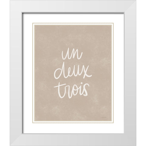 Un Deux Trois White Modern Wood Framed Art Print with Double Matting by Lady Louise Designs