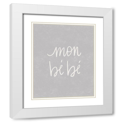 Mon Be Be White Modern Wood Framed Art Print with Double Matting by Lady Louise Designs