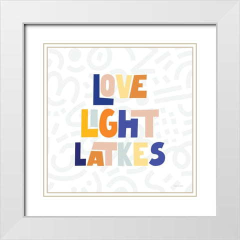 Love, Light Latkes White Modern Wood Framed Art Print with Double Matting by Lady Louise Designs