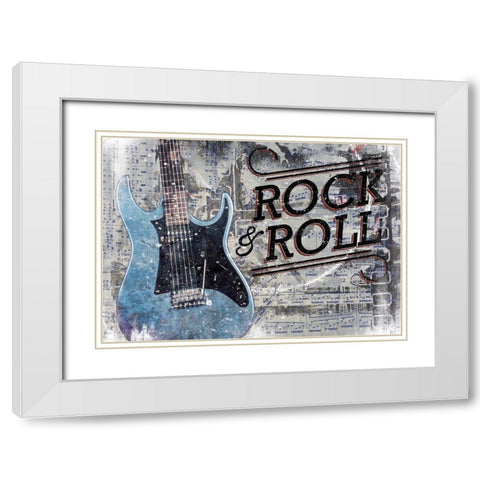 Rock And Roll Guitar White Modern Wood Framed Art Print with Double Matting by Cloverfield And Co.