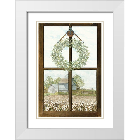 Window View I White Modern Wood Framed Art Print with Double Matting by Jacobs, Cindy