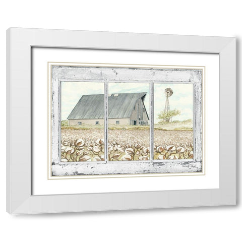 Farmland View White Modern Wood Framed Art Print with Double Matting by Jacobs, Cindy