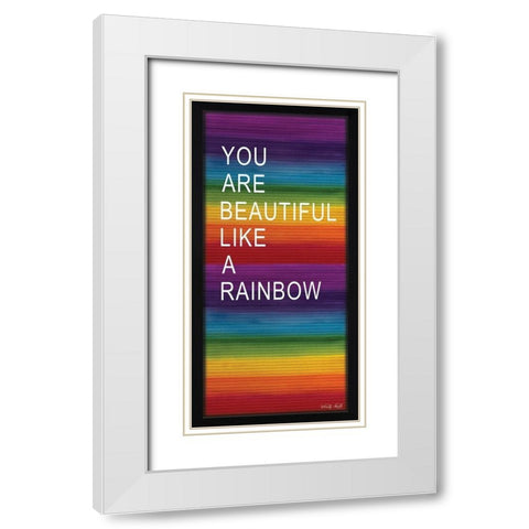 You are Beautiful White Modern Wood Framed Art Print with Double Matting by Jacobs, Cindy