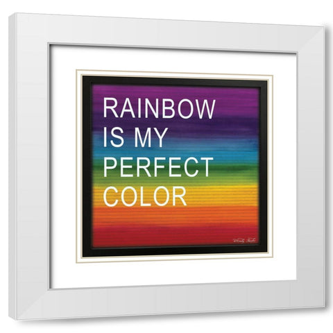 Rainbow is My Perfect Color White Modern Wood Framed Art Print with Double Matting by Jacobs, Cindy