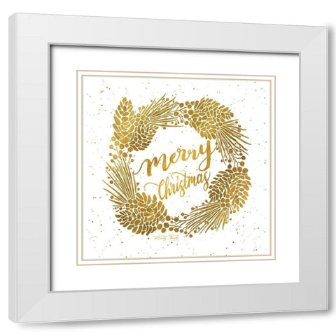 Merry Christmas    White Modern Wood Framed Art Print with Double Matting by Jacobs, Cindy