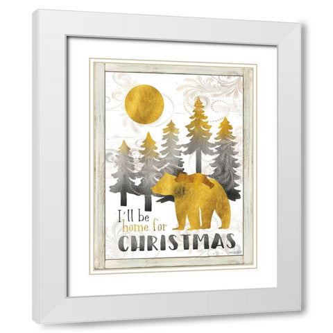 Merry Christmas and Happy New Year White Modern Wood Framed Art Print with Double Matting by Jacobs, Cindy