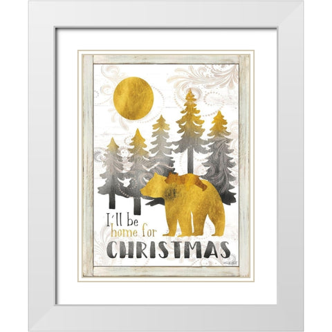 Merry Christmas and Happy New Year White Modern Wood Framed Art Print with Double Matting by Jacobs, Cindy