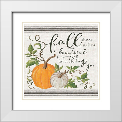 Let Things Go White Modern Wood Framed Art Print with Double Matting by Jacobs, Cindy