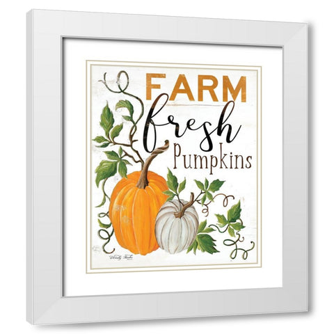 Farm Fresh Pumpkins White Modern Wood Framed Art Print with Double Matting by Jacobs, Cindy