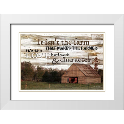 It Isnt the Farm White Modern Wood Framed Art Print with Double Matting by Jacobs, Cindy