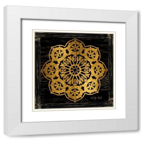 Gold Mandala I    White Modern Wood Framed Art Print with Double Matting by Jacobs, Cindy