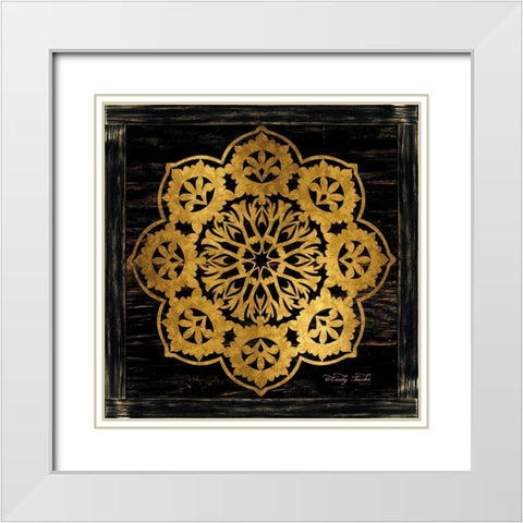 Gold Mandala I    White Modern Wood Framed Art Print with Double Matting by Jacobs, Cindy