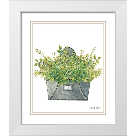 Love Wall Box  White Modern Wood Framed Art Print with Double Matting by Jacobs, Cindy