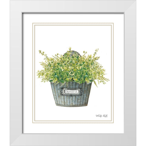 Grateful Wall Box   White Modern Wood Framed Art Print with Double Matting by Jacobs, Cindy
